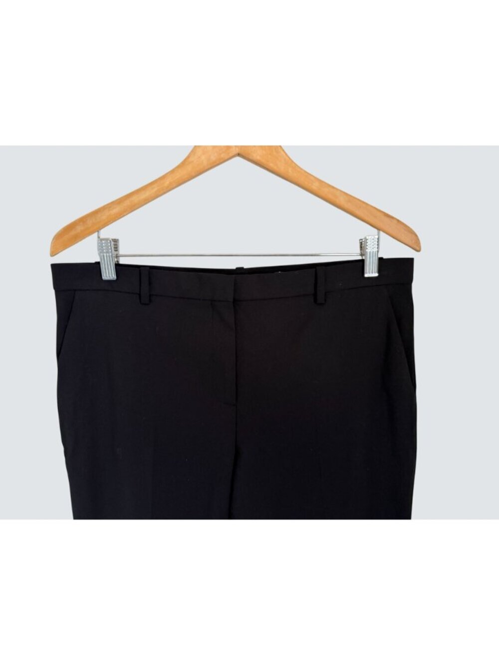 Theory Treeca Black Wool Blend Slim Fit Dress Pants Size 10 Womens Tailored Work - Picture 12 of 12
